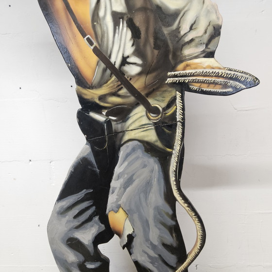 Image 1 of Statue en bois grandeur nature Indiana Jones / découpage / figurine