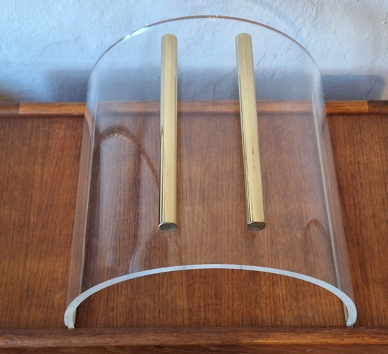 Image 1 of Portariviste in acrilico e ottone massiccio, Italia anni '70