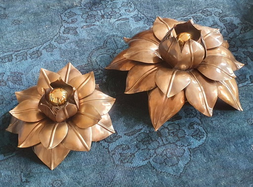 Juego XL de apliques florales de pared/techo - Banci Firenze - Mid-Century - Hollywood Regency