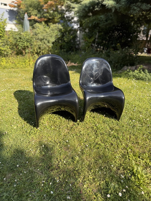 2x Panton Stoel zwart 76er Hermann Miller