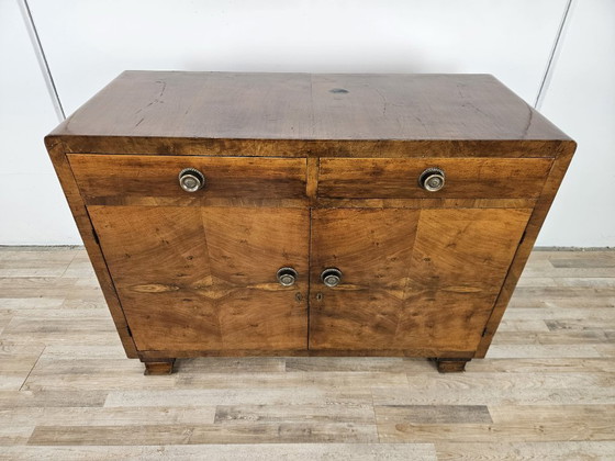 Image 1 of Art Decò sideboard in walnut burl from the 1940s