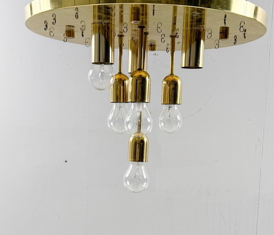 Image 1 of Lustre/plafonnier à trois niveaux de style milieu du siècle, provenant de Limbourg, en Allemagne, années 1970