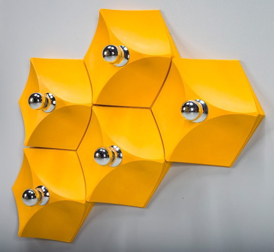 Image 1 of  Vintage Duitse zeshoekige wandlamp van Hoffmeister-Leuchten, 1970