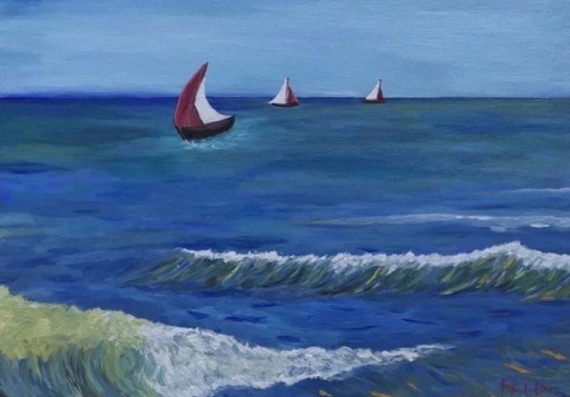 Olieverf op doek 46x33cm