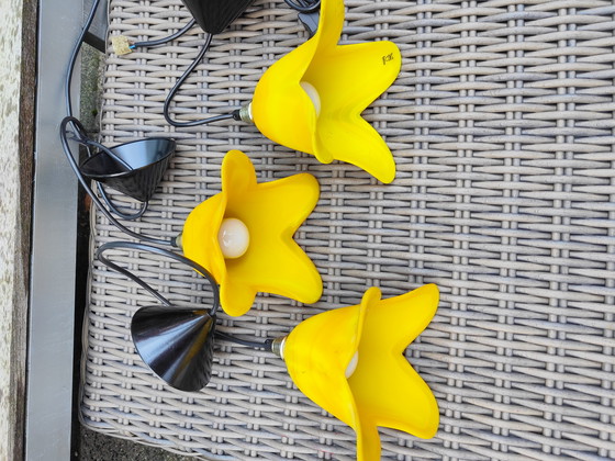 Image 1 of 3 bright Ochre yellow Pols Potten chalice ceiling lamps