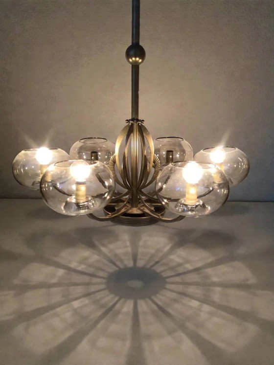 Art Deco Chandelier – Pendant lamps, Metal, Glass (photo 16 of 17)