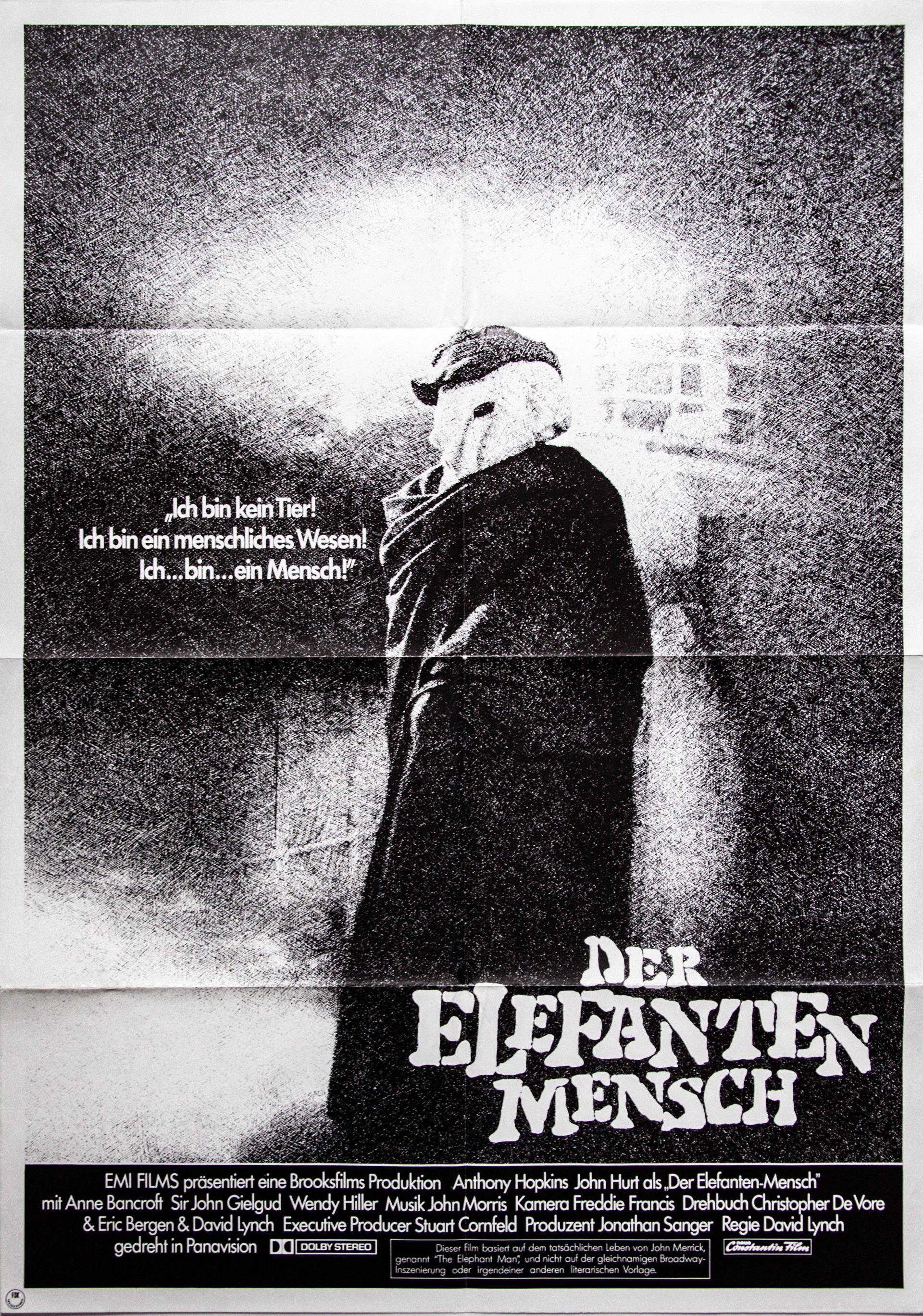 Original German movie poster The Elephant Man by David Lynch
