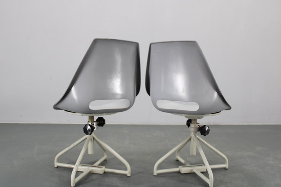 Image 1 of 1960s Miroslav Navratil Pair of Fiberglass Chairs for Vertex, Czechoslovakia
