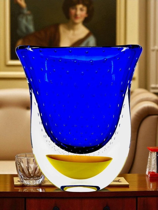 Sommerso Murano Vase H 30 cm