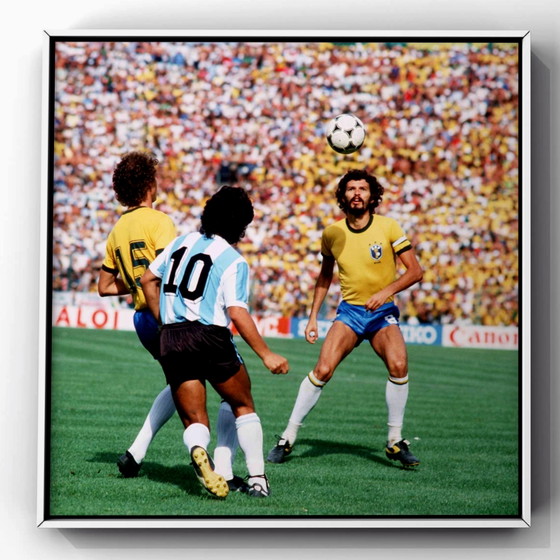 Image 1 of 1x Socrate et Maradona, années 80, Coupe du monde 1982, beaux-arts