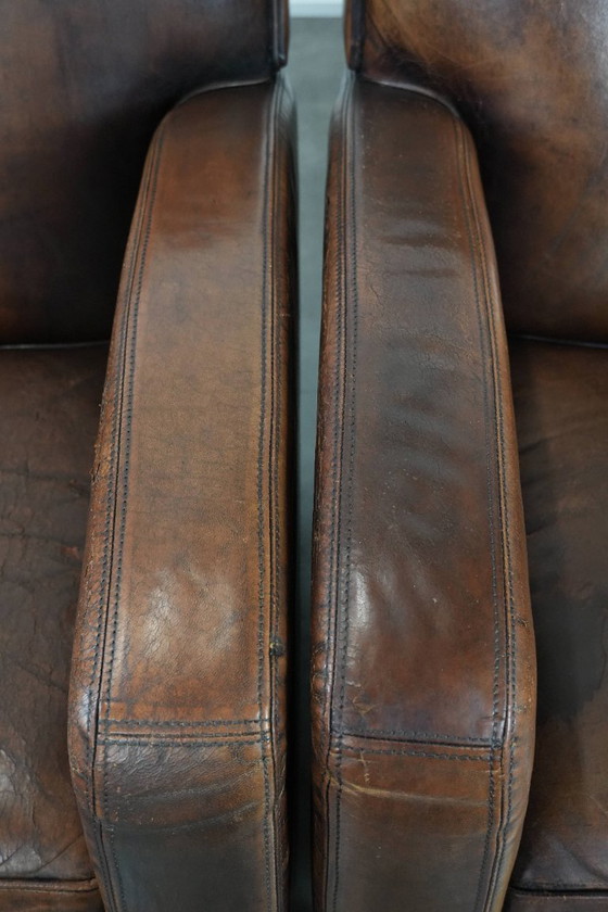 Image 1 of 2x Vintage Sheepskin Armchair