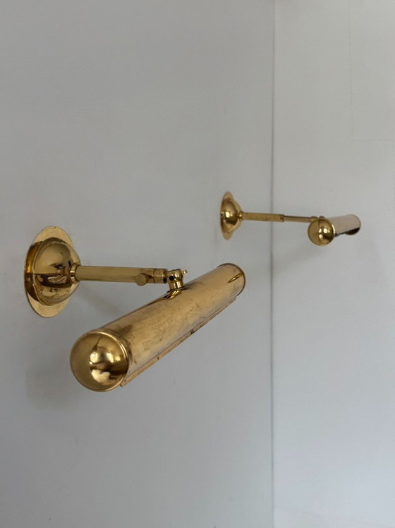Set van twee vintage verstelbare messing wandlampen, Frankrijk, 1970. – Brass (photo 4 of 9)