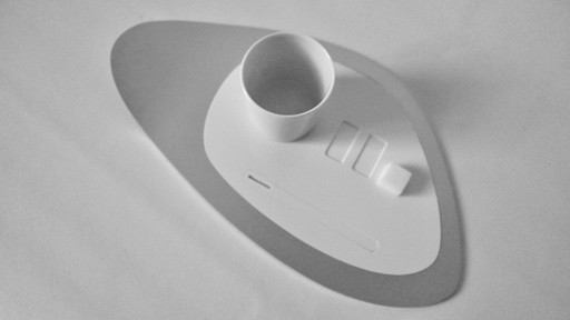 Service à café design, I-Bride, FR. Faïence de Limoges