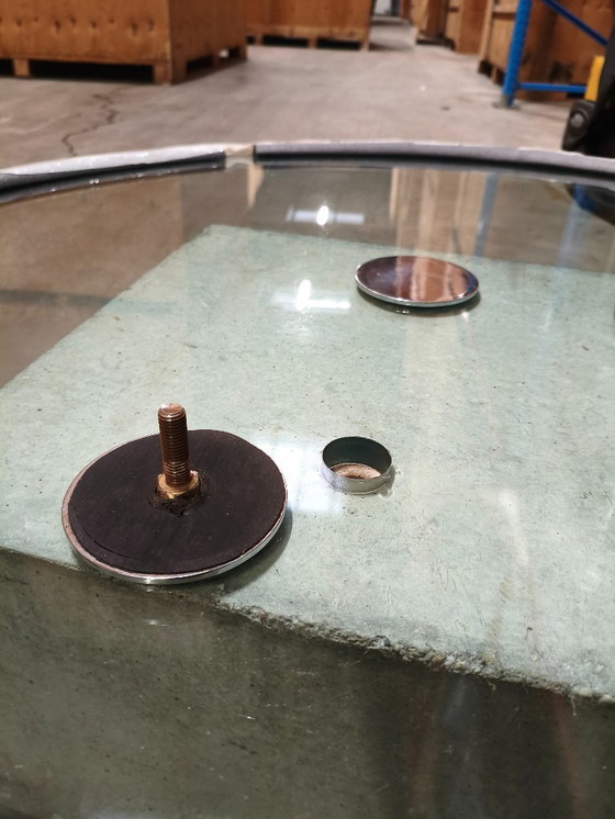 Image 1 of Sergio & Giorgio Saporiti 'Sapo' Coffee Table in Concrete and Glass