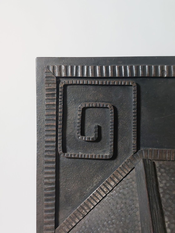 Image 1 of Prachtige decoratieve, handgesmede metalen openhaardomlijsting