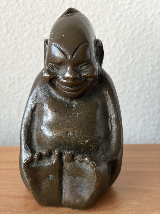 Schwere Bronze Billiken Figur von Florence Pretz 1908. – Bildhauerei (photo 5 of 7)