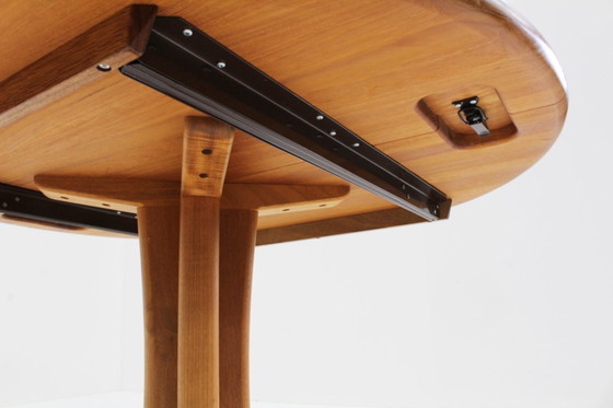 Image 1 of Vintage Danish round extendable dining table solid teak