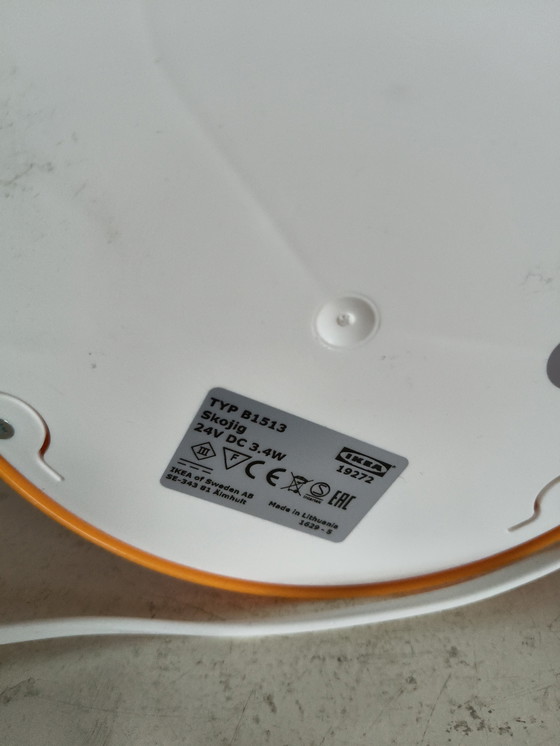 Image 1 of Rare lampe de table Ikea en plastique orange design vintage Skojig nuages