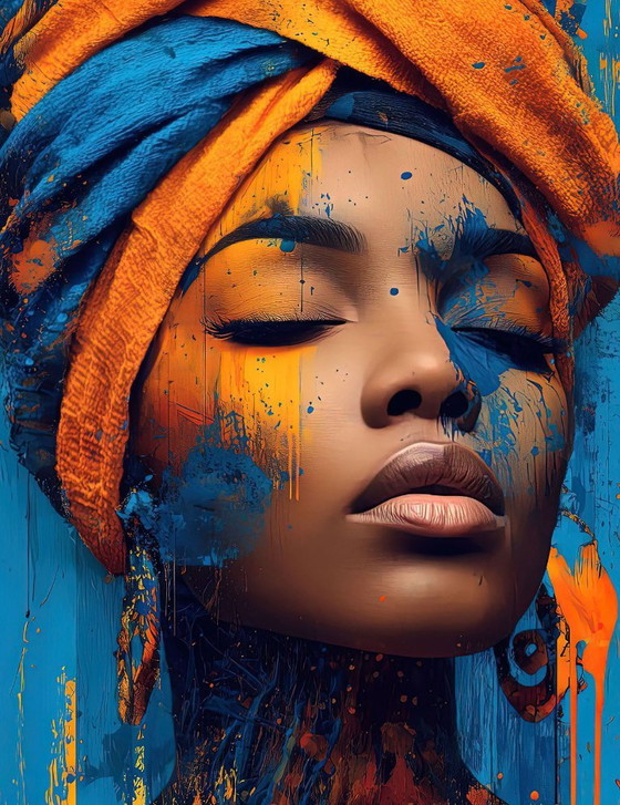 Image 1 of Alberto RICARDO - Mujer Afro - Toile d'artiste