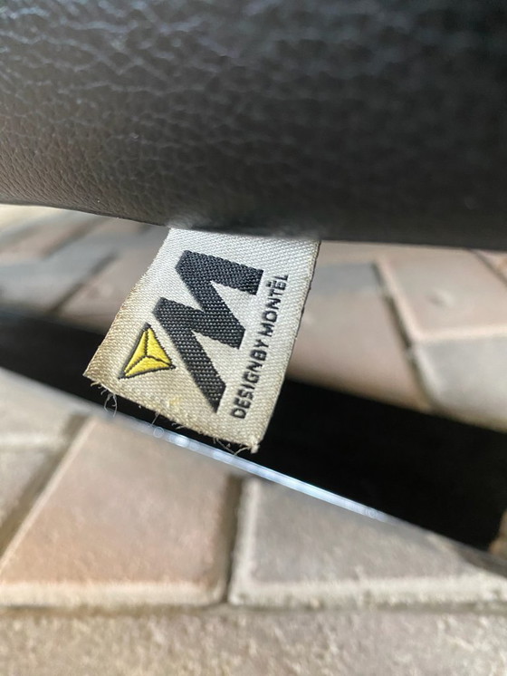 Image 1 of Sofá esquinero de piel auténtica Montel negro