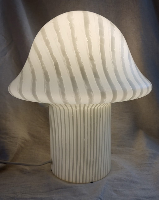 Peill & Putzler Pilzlampe „Zebra“ (Länge 37 cm) – Mit vollständig intaktem Aufkleber – tafellampen, Glass