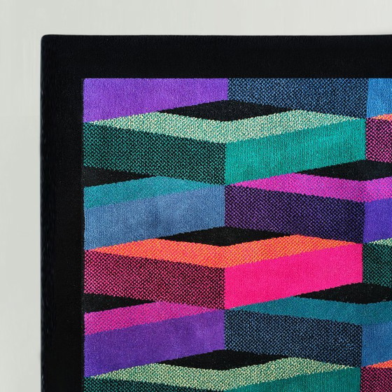 Superbe Tapis de Laine Postmoderne Italien des Années 80 par Missoni pour T&J Vestor. – Wool (photo 10 of 14)