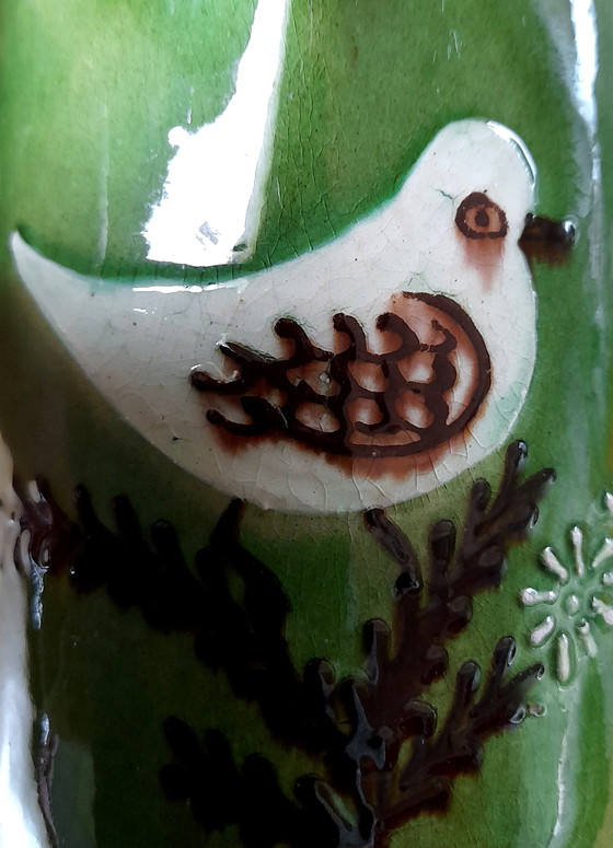 Image 1 of Pichet En Céramique À Décor D'Oiseau, 1960