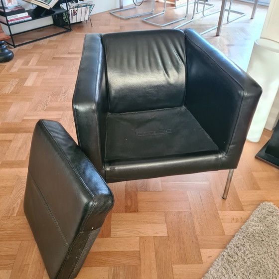 Image 1 of 2 sillones de cuero negro