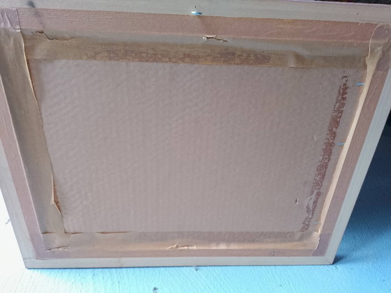 Image 1 of Watercolor print of a Flemish landscape, signed