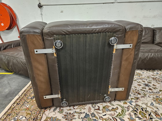 Image 1 of Divano modulare in pelle di design marrone scuro anni '70