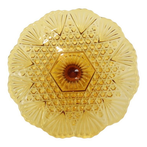 Image 1 of Présentoir à gâteaux vintage Art Déco en ambre