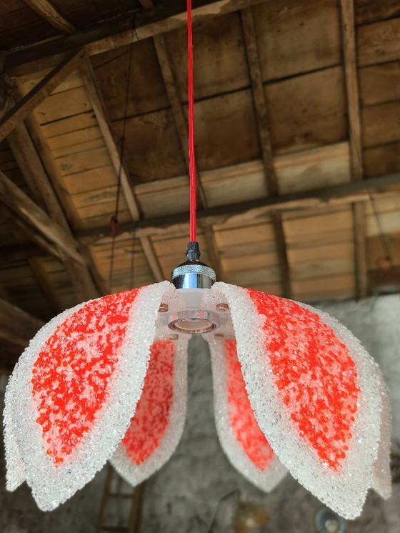 Image 1 of 2x cestini a sospensione floreali in perspex colorato degli anni '70