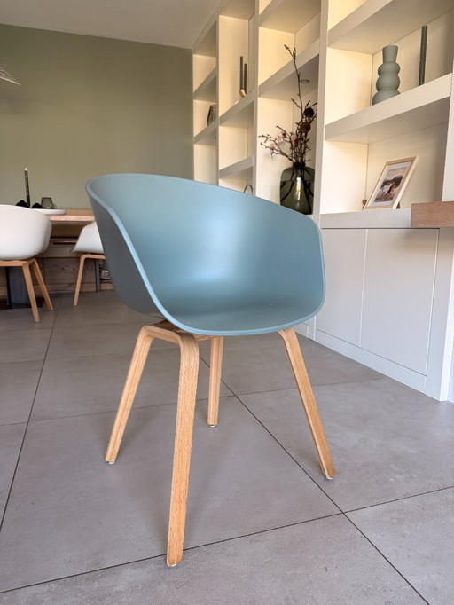 HayAAC22 stoel gelakt eiken onderstel Fall Green