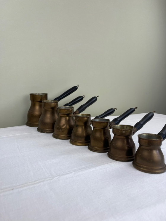 Ensemble de cezves / cafetières orientales vintage – Accessoires de cuisine, Bois, Laiton (photo 3 of 11)