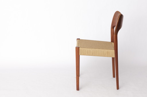 1 of 8 Arne Hovmand-Olsen Chair for Mogens Kold, Danish Teak & Danish Cord, 1960s Mid-Century Modern