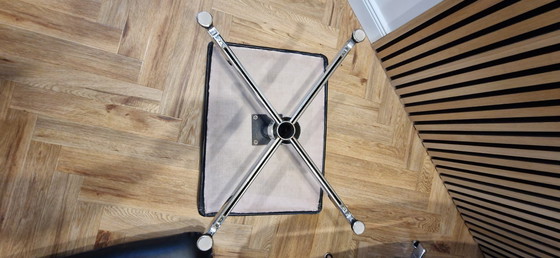 Image 1 of Eugen Schmidt Drehsessel mit Fußhocker Leder schwarz 