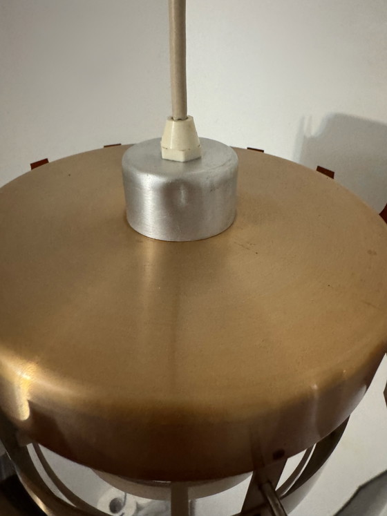 Image 1 of Hanglamp in zwart en koperkleurig design uit de jaren 60