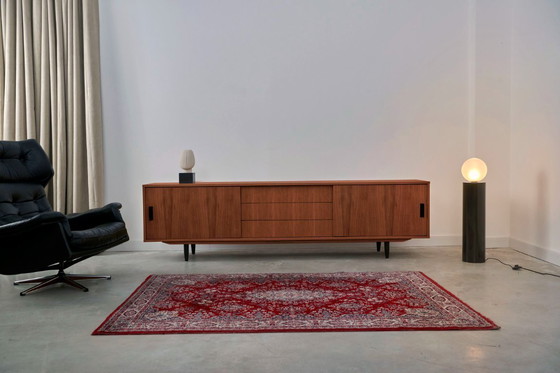 Image 1 of Dressoir gebeitst teak T-S02 schuifdeur en 3 laden 240