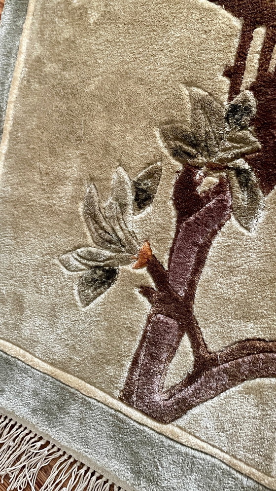 Image 1 of Vintage zijden vogelkleed - 75x28cm