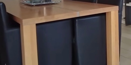 Image 1 of Bert Plantagie Stripe Dining Table – Solid Walnut with Stainless Steel Strip (excl. chairs)