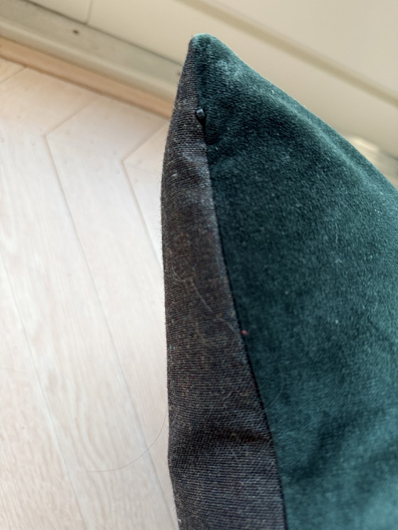 Image 1 of Heu, Donkergroen Fluweel Kussen