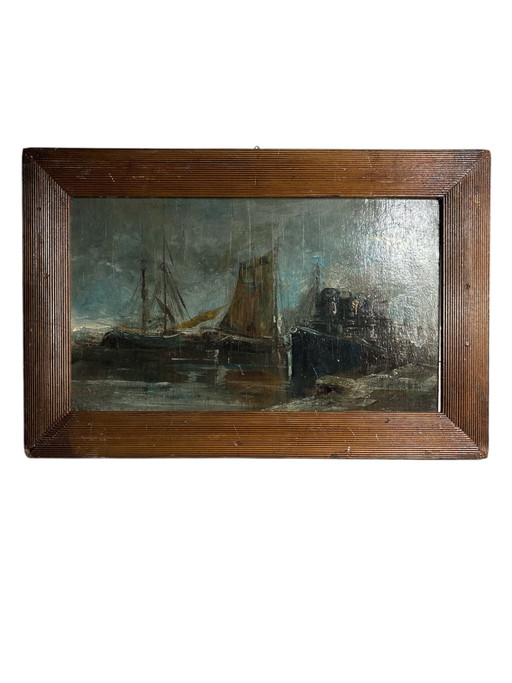 Seascape Oil Painting on Board by De Corsi – schilderijen tekeningen