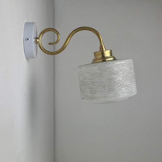 Image 1 of COPPIA DI APPLIQUE VINTAGE IN VETRO E GRANITO