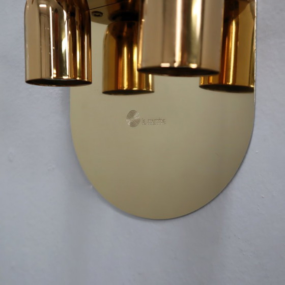 Seltene 1980er La Murrina Murano Opalglas Blüten Wandleuchten Gold Paar – Murano Glass (photo 4 of 12)