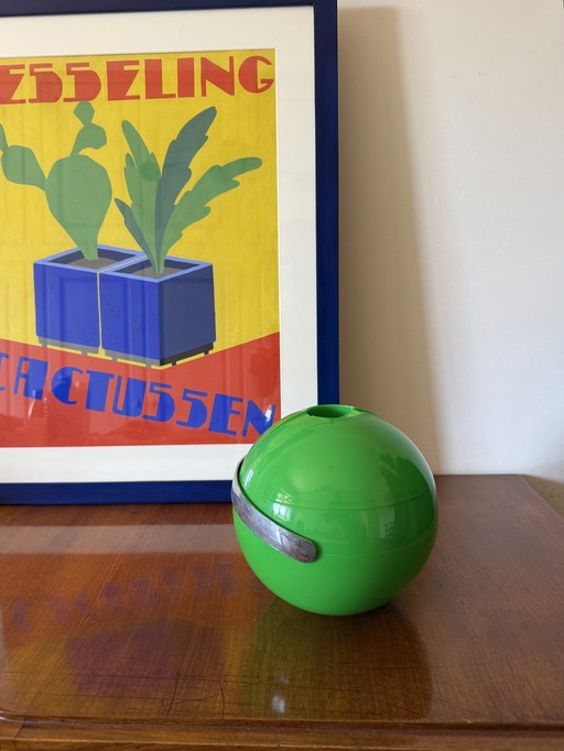 Space Age Green Ice Bucket, Guzzini Italy, ca. 1970s