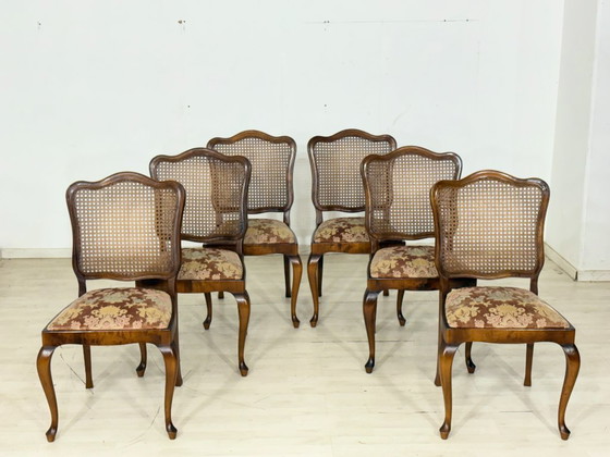 Image 1 of Set van 6 Chippendale stoelen / Vintage eetkamerstoelen / Stoelen uit het midden van de vorige eeuw