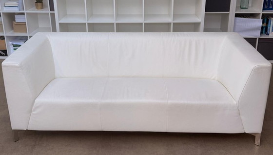 Image 1 of Magnifique canapé Montel en cuir blanc 2,5 places