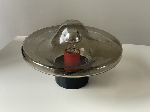 Vintage Space Age UFO Bubble Glass/ Smoke Glass Ceiling Lamp