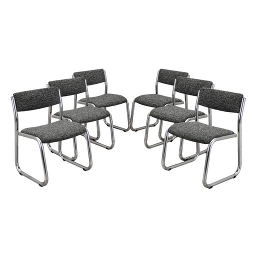 Conjunto de seis sillas, diseño italiano, años 80, producción: Italia