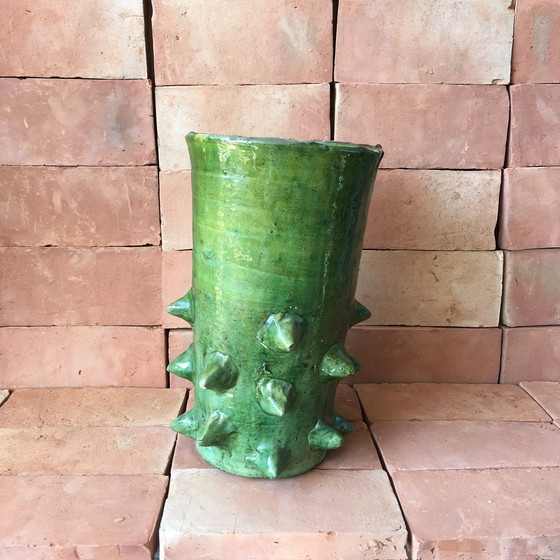 Image 1 of Tamegroute Glazed Earthenware Pottery Vase